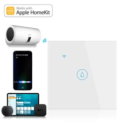 Wifi Boiler Switch APP Remote Water Heater,EU standard Touch Panel Timer Switch for Apple Phone Homekit Siri Voice Control