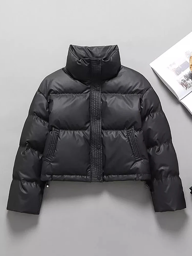 

Женская утепленная зимняя куртка из хлопка с воротником-стойкой, теплая, на молнии, в корейском стиле, свободного кроя