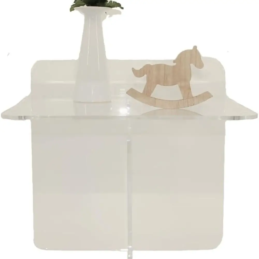 Contemporary Transparent Acrylic Side Table with Storage for Living Spaces, Offices, Bedrooms, and Home Decor