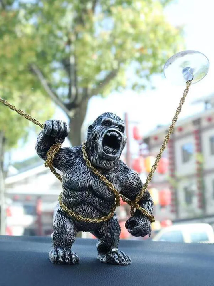 

Trapped gorillas Car mounted ornaments Car center console accessories Personalized car accessories Gorilla Car Doll Pendant