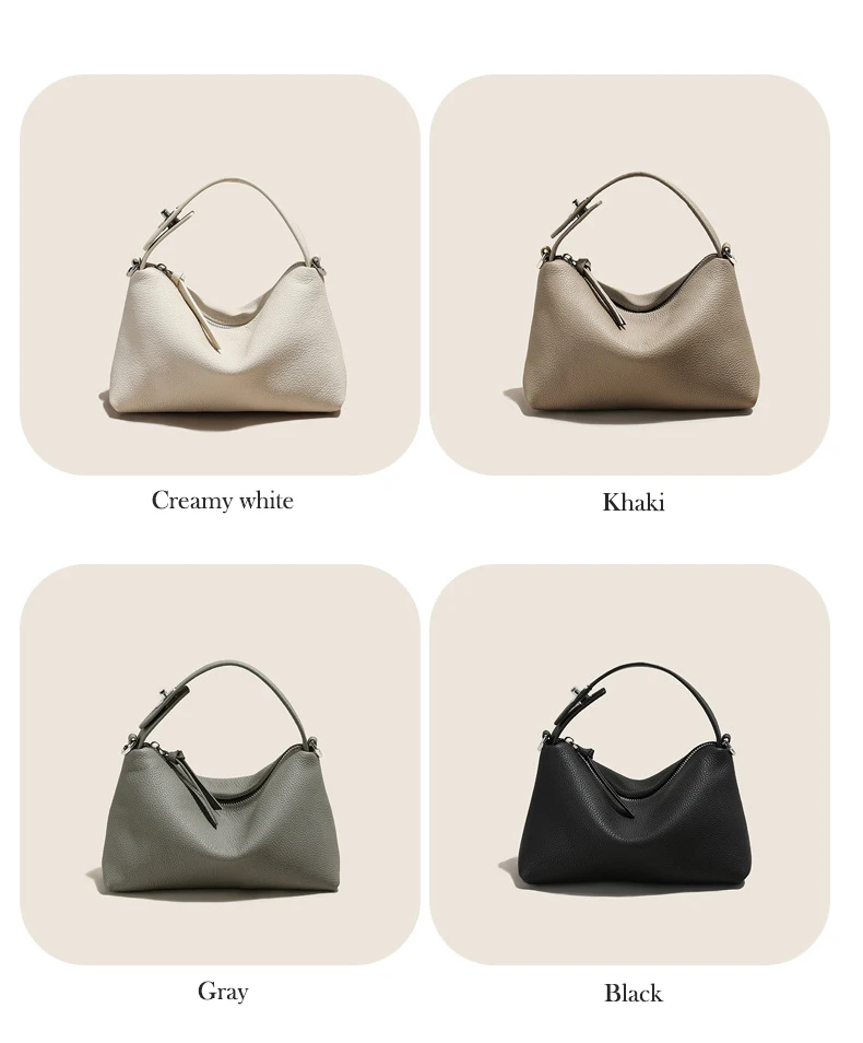 New Fashion Natural Togo Genuine Leather Women Shoulder Handbag Lichee Cowhide Female Crossbody Bag Ladies Purse Handle Tote