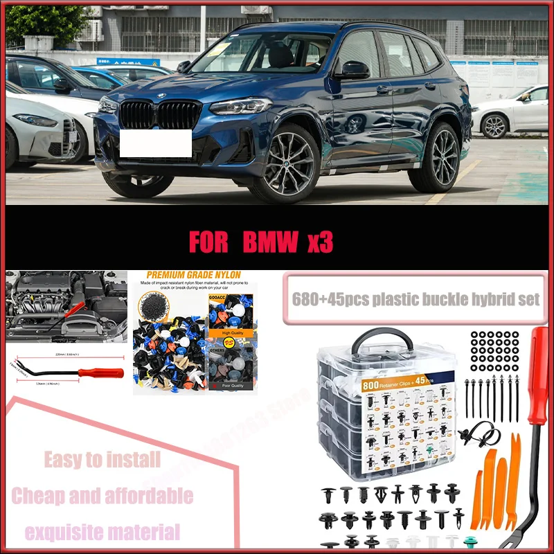 

For BMW x3 Jeep Buick Porsche Toyota Car Plastic Retainer Clips Kit 800+45pcs Auto Fender Push Pin Car Fastener Clip Mixed Set
