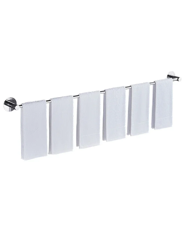 Non-perforated towel rack rail, stainless steel towel rail, bath towel, single rod toilet shelf, toilet toilet, bathroom shelf