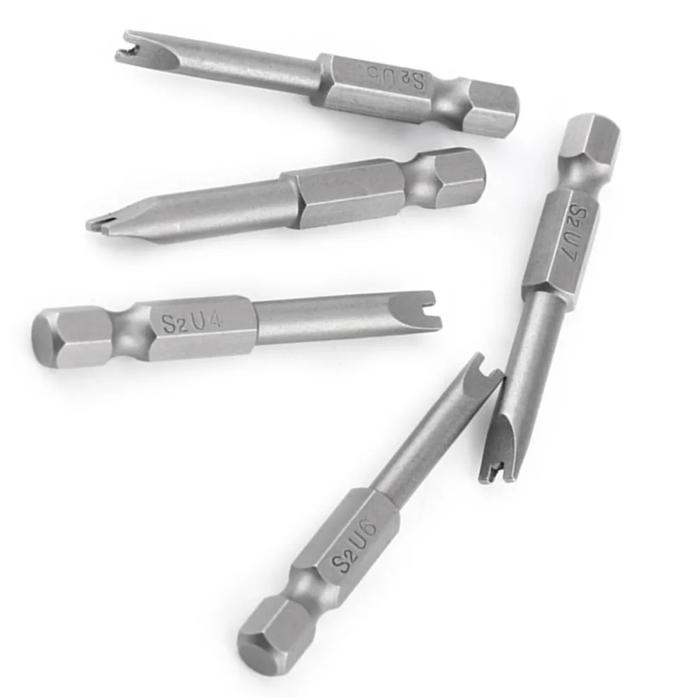 

5 PCS 1/4 Inch Hex Shank U Shape Screwdriver Bits 50mm Length Magnetic U Type Drill Bits U4 U5 U6 U7 U8 S2 Alloy Steel ,