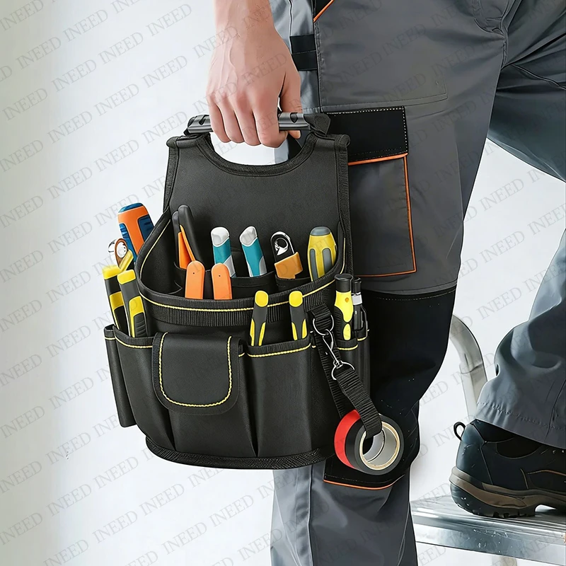 Electrician's tool bag, construction site pocket, Oxford cloth tool bag, multi-functional portable hardware storage bag