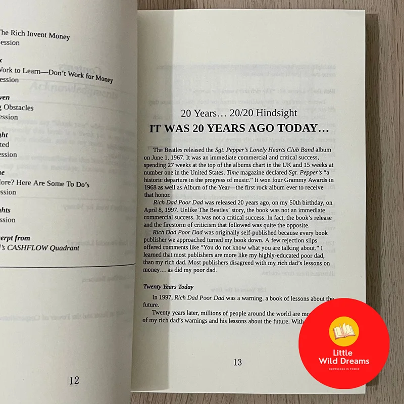 Rich Dad Poor Dad (طبعة الذكرى السنوية العشرين) بقلم روبرت تي كيوساكي الكتب الإنجليزية Libros Livros