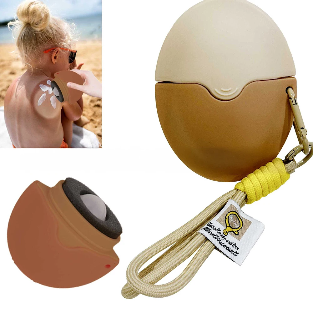 1PC Neue Silikon Suncream Roller Applikator Nachfüllbare Oval Isolation Lotion Creme Flaschen Nähte Farbe Kosmetik Werkzeug Reise – Detail 1
