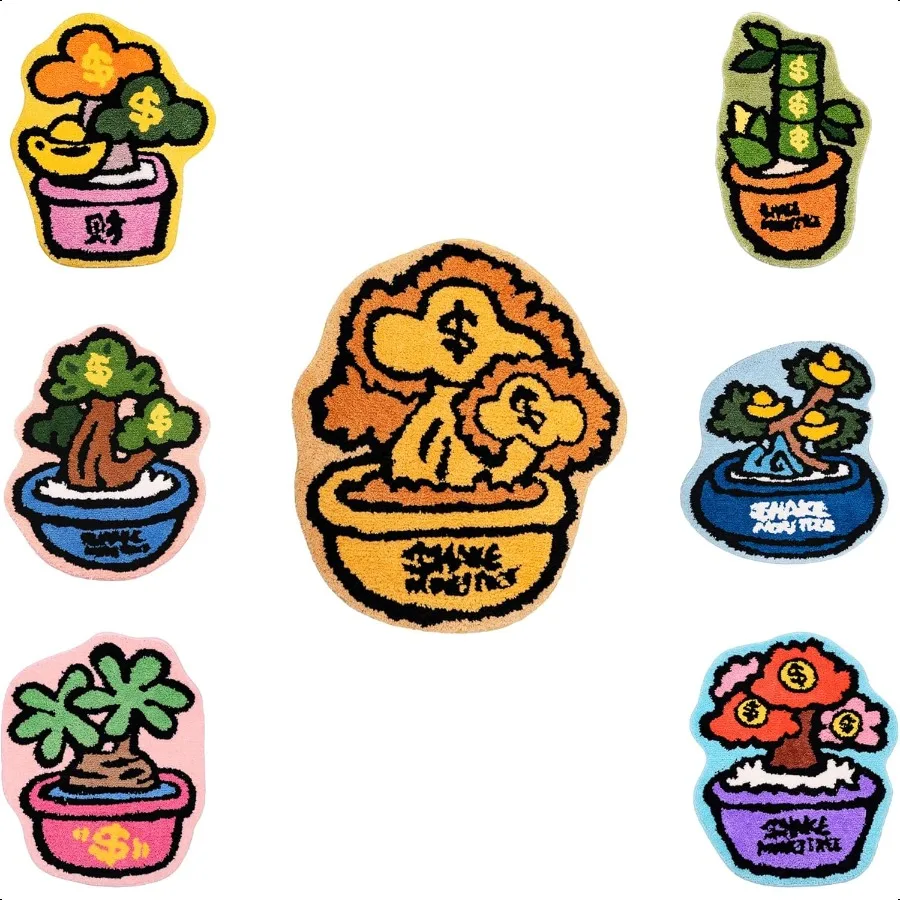 

B. X POP Sunday Mini Random Mystery Rug Blind Box Carpet Cute Plush Accent Rug for Bedroom Dorm Desk Home Decor Gift 1 Random S