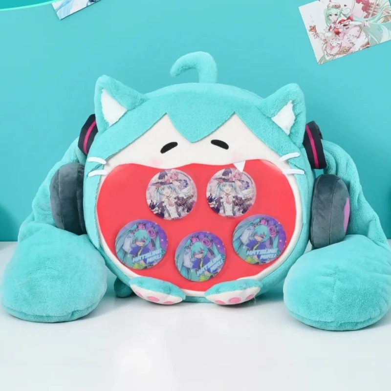 2024 Bw Hatsune Miku Cat Shoulder Bag New Bilibiliworld Cat Miku Backpack Cute Anime Girl Plush Knapsack Student Bag Gifts Toys