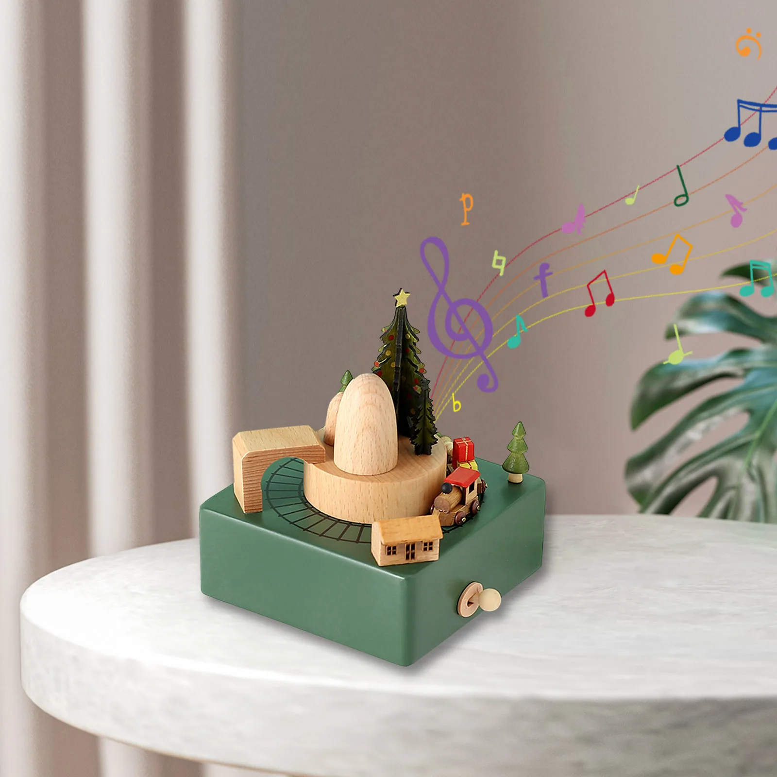 

Rosiking Деревянная рождественская музыкальная шкатулка для дома, украшения ♫ С Рождеством ♫ Для рождественских подарков на день рождения