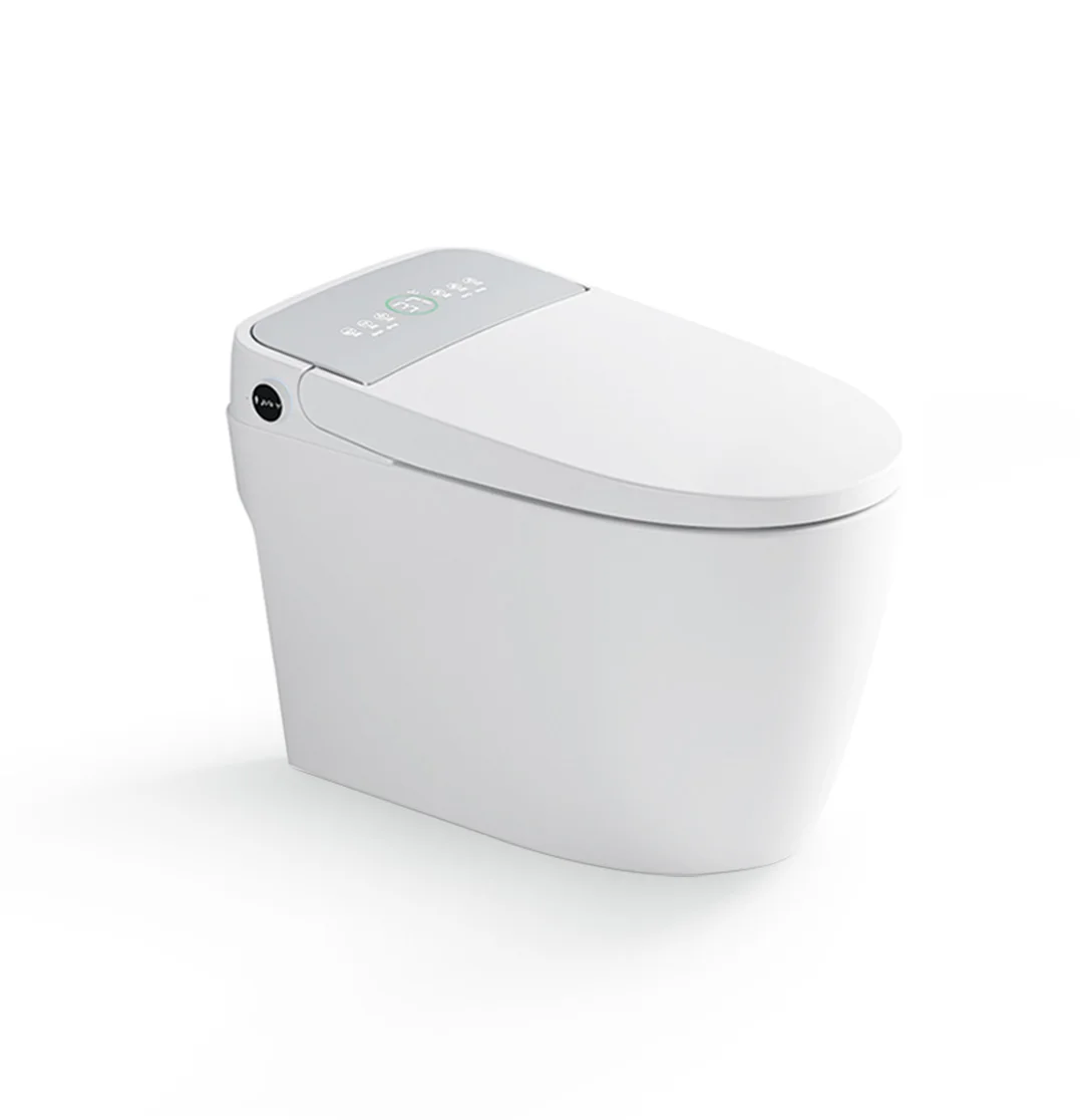 xx-Hot Sale White Ceramic Floor Mounted Heated Seat Dual-Flush Automatic Intelligent WC Bowl Smart Toilet^