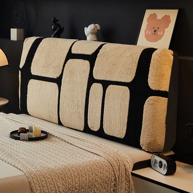 Length 120-240cm Autumn and Winter Keep Warm Headboard Cover Backrest Protection Cloths Short Plush Dust Prevention Cover 1pcs