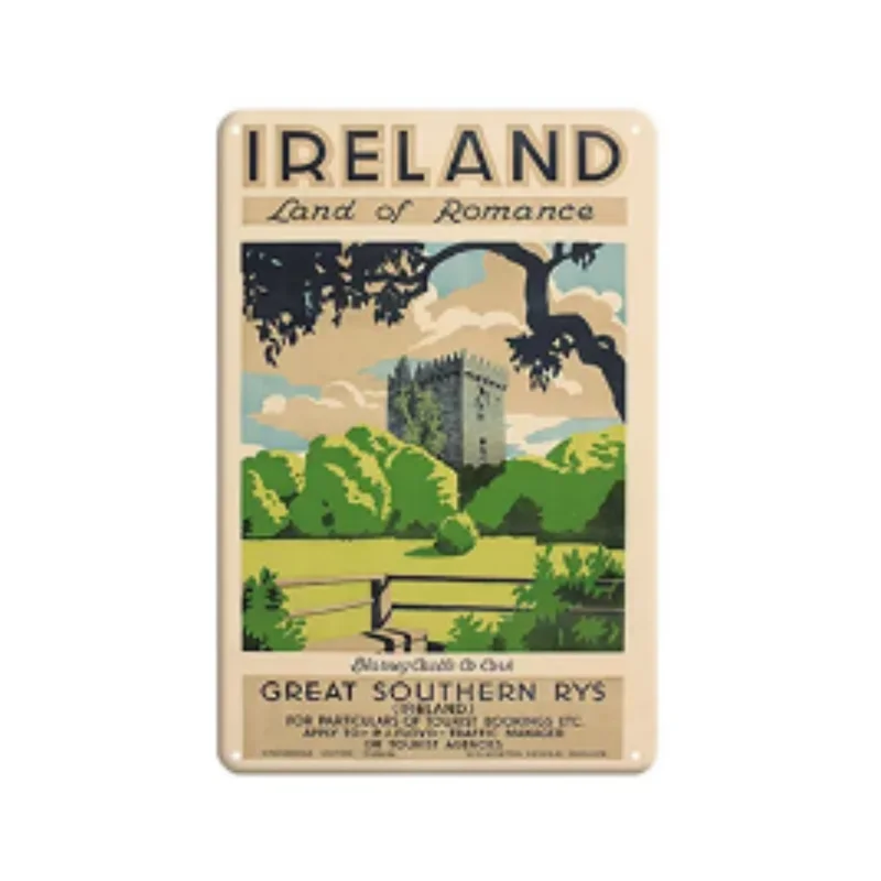 Irlanda città paesaggio targa in latta segni in metallo di londra targa decorativa in lamiera retrò per la decorazione della parete del Club di casa
