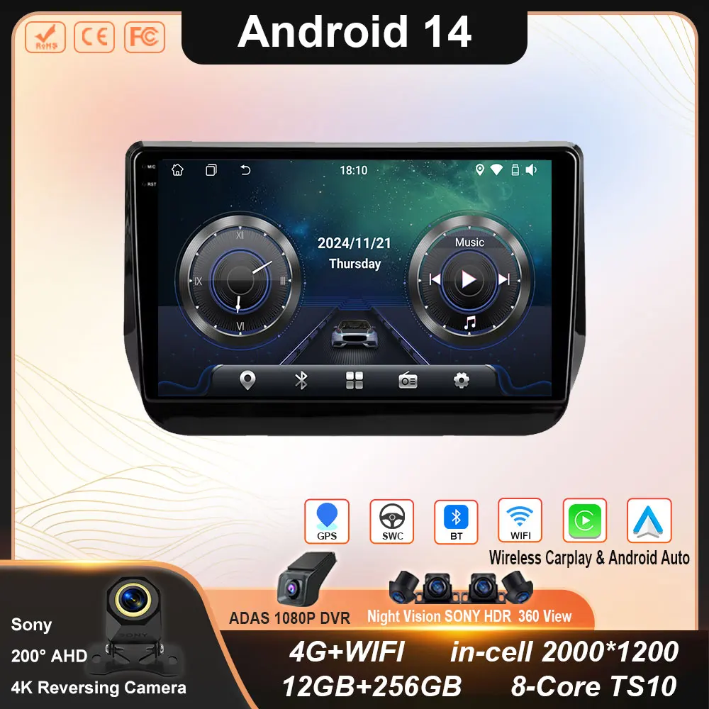 Android 14 Radio del coche para Hyundai H1 2 Grand Starex TQ 2017 - 2022 GPS reproductor Multimedia Navi unidad principal estéreo 360 cámara DSP RDS