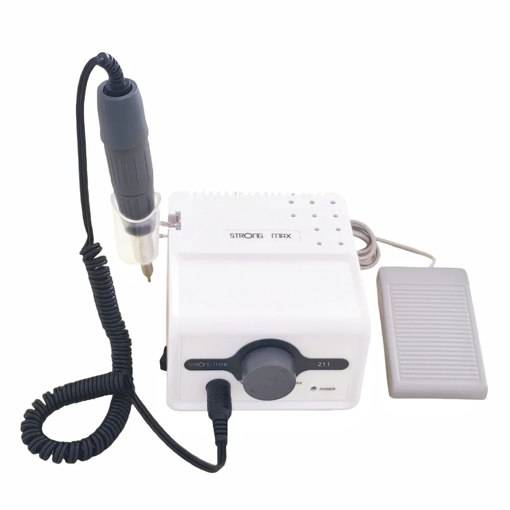 65W Nail Drill Strong 211 Manicure Pedicure Machine 45000RPM STRONG 210 H102S H35SP1 H35LSP Handle Milling Cutter Grinding Tools