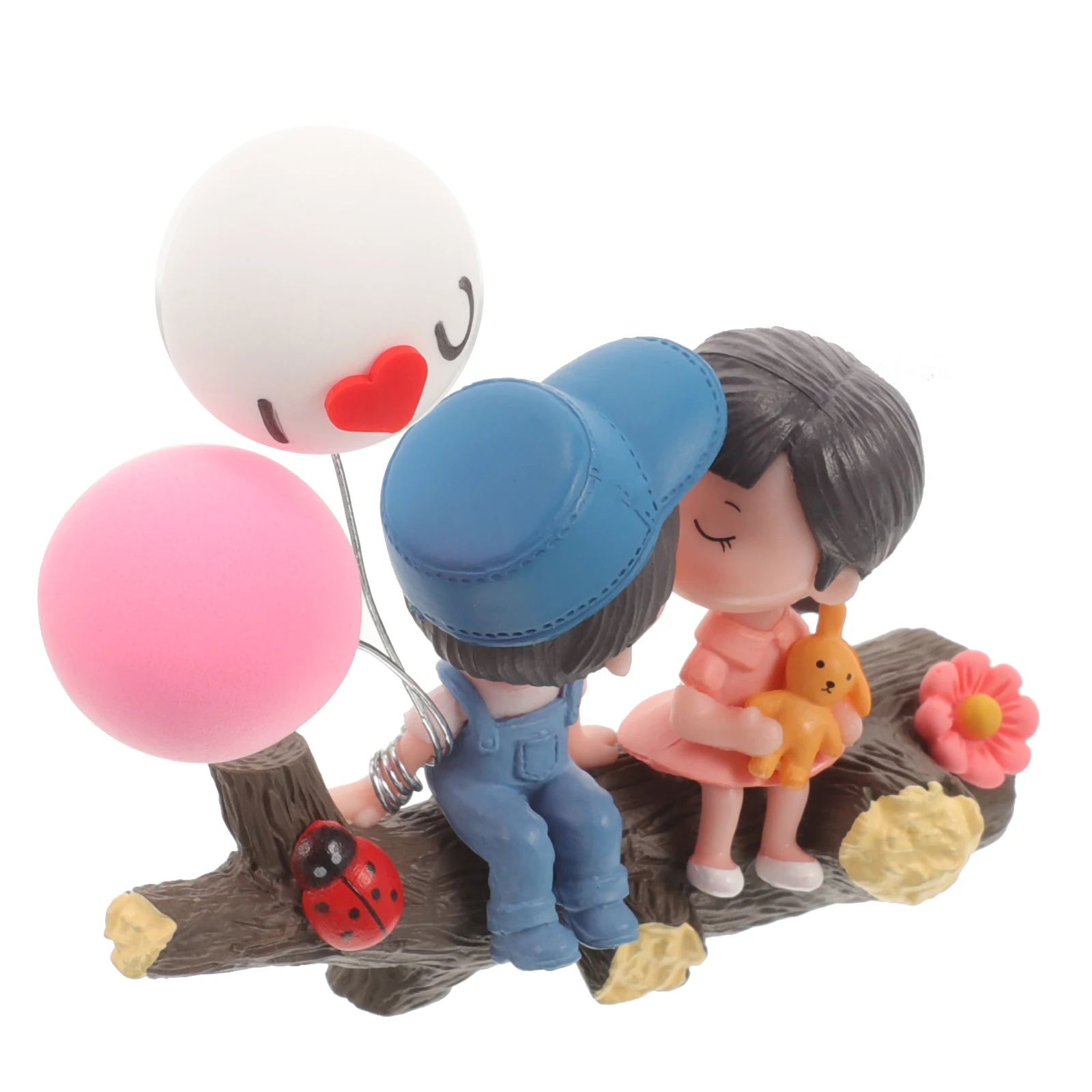 

Car Dashboard nament Tree Branch Couple Figurine Car Interior Decoration Confession Balloon Resin Material Romantic