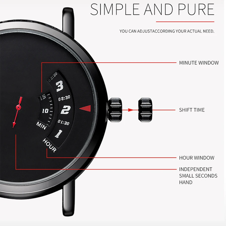 UTHAI CQ57 Men's Quartz Watch, Waterproof