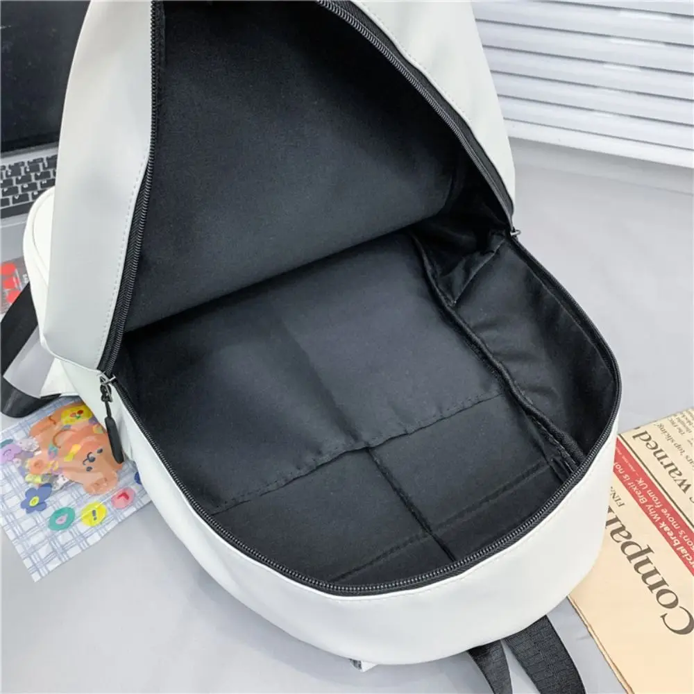 Mochila fantasma de cuero Pu con personalidad, bolso de hombro estilo Harajuku de gran capacidad para estudiantes, bolso de almacenamiento para libros, bolso escolar