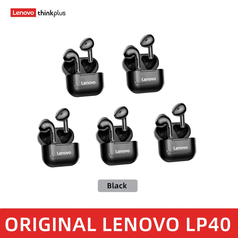 Lenovo LP40PRO/LP40 5 Stück kabelloser Kopfhörer Bluetooth 5.0 Dual Stereo Rauschunterdrückung Bass Touch Control Lange Standby 230 mA 3