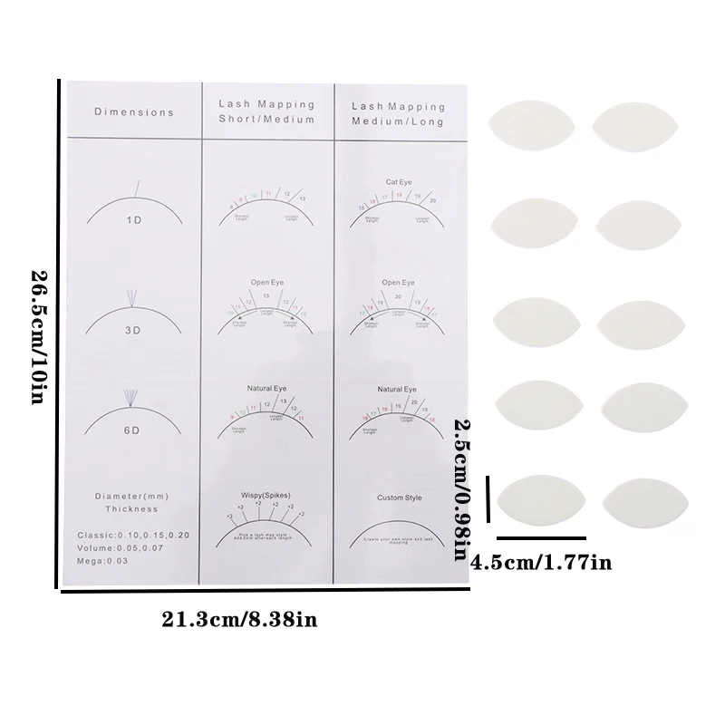 Mappa delle ciglia innestate per principianti soffio di polvere ciglia ciuffi grafico pratique spugne a forma di occhio pratica riutilizzabile soffio di polvere