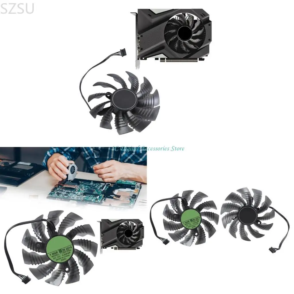 

SZSU PLA09215S12H VGA Fan for GTX1660 RTX2070 2060 MINI ITX OC 6G Graphics Card Cooling 4Pin 12V