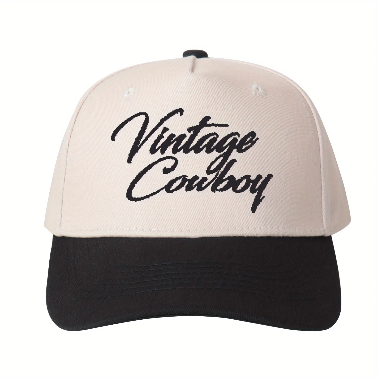 Vintage Cowboy Monogram Embroidery Truck Driver Hat Color Matching Baseball Cap Unisex Adjustable Travel Essential