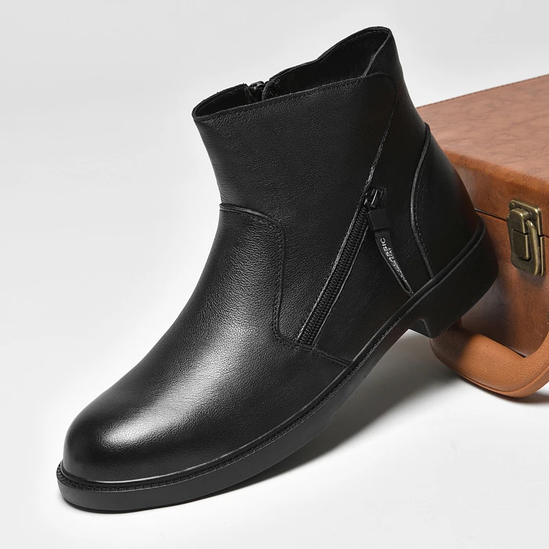 

Новое поступление, мужские короткие ботинки, осенне-зимняя высокая повседневная обувь, мужские ботинки челси с боковой молнией, однотонная деловая обувь Botas