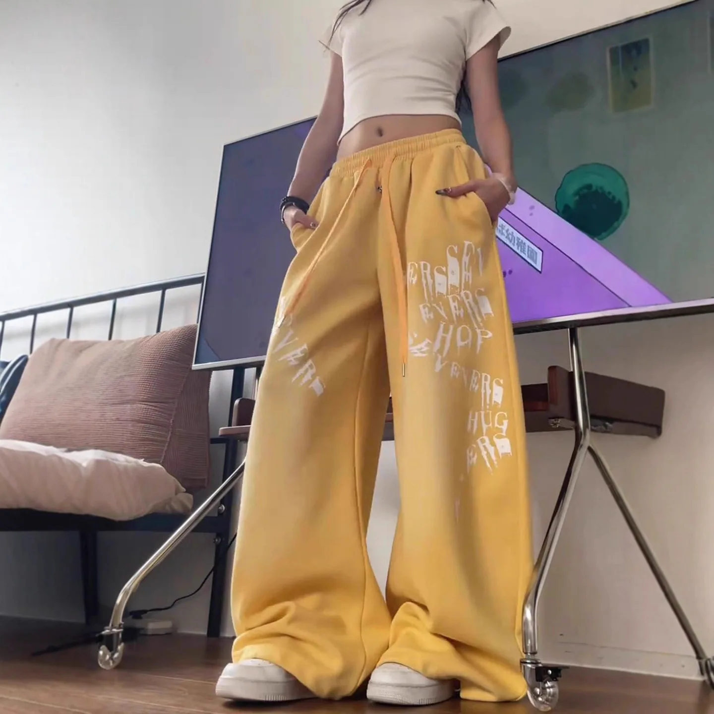 Women's Trousers Y2K Women's Pantsprinted Casual Pantsloose Pantswomen's Elastic Pantswinter Pants