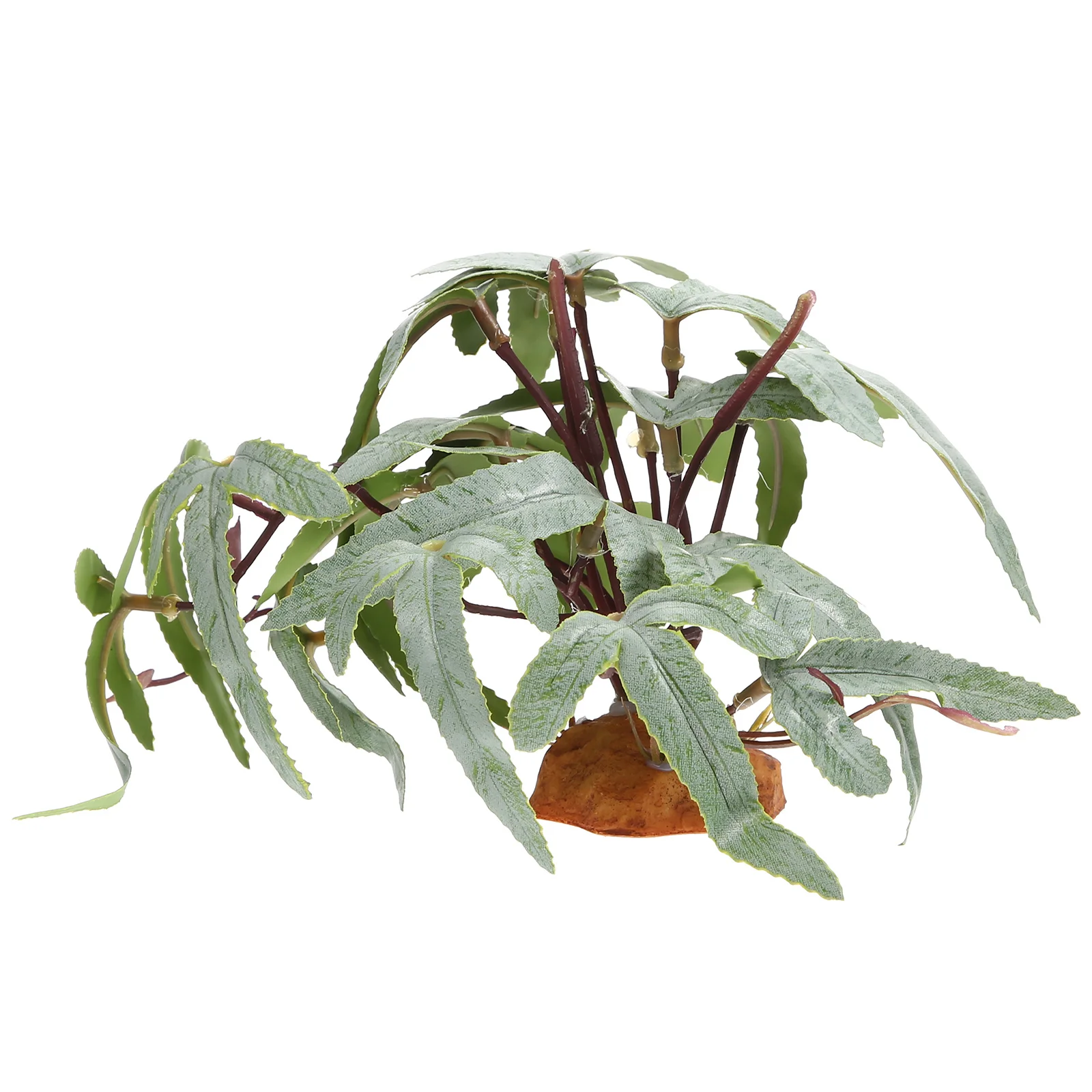 نباتات مقلدة لصندوق الزواحف نباتات خضراء اصطناعية ديكور واقعي من الراتنج المقاوم للماء لسرطان السلطعون الشيح #5