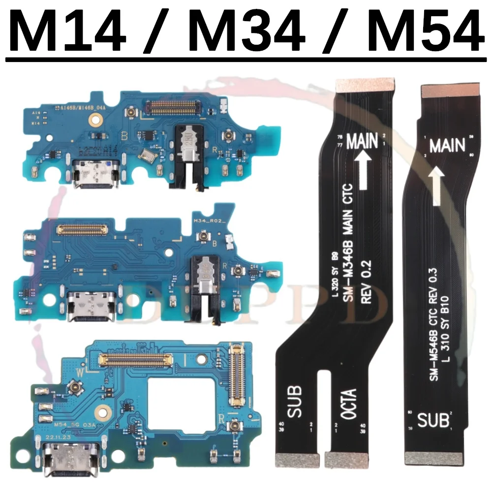 

USB Charger Connector Charging Port Board For Samsung Galaxy M54 M34 M14 5G M546B M346B M146B Motherboard Flex Cable