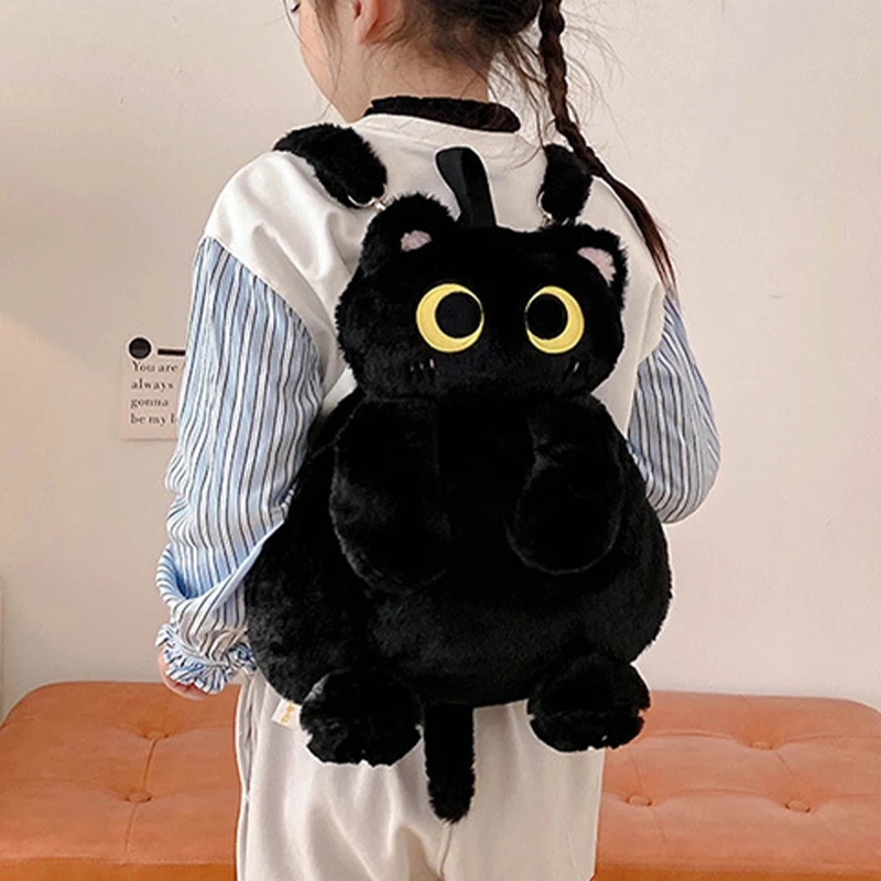 

Kids Kawaii Cute Soft Big Eyes Cat Toy Backpack Large-capacity Stuffed Animals Bags Boys Girls Toy School Shoulder Bags