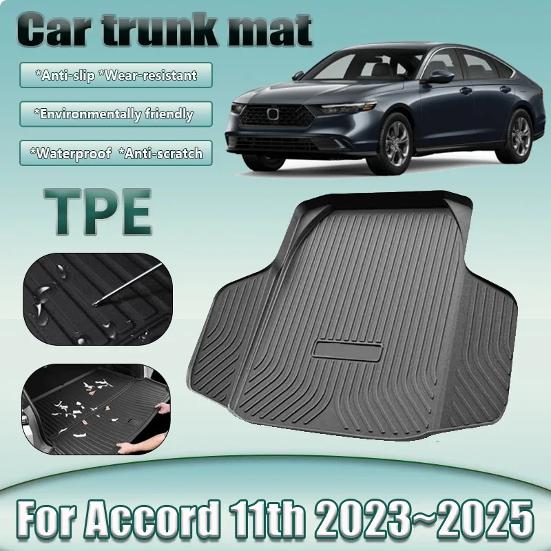 

Car Trunk Mat For Honda Accord 11th MK11 2023 2024 2025 Anti-scratch Waterproof TPE Rubber Material Storage Carpet Accessories