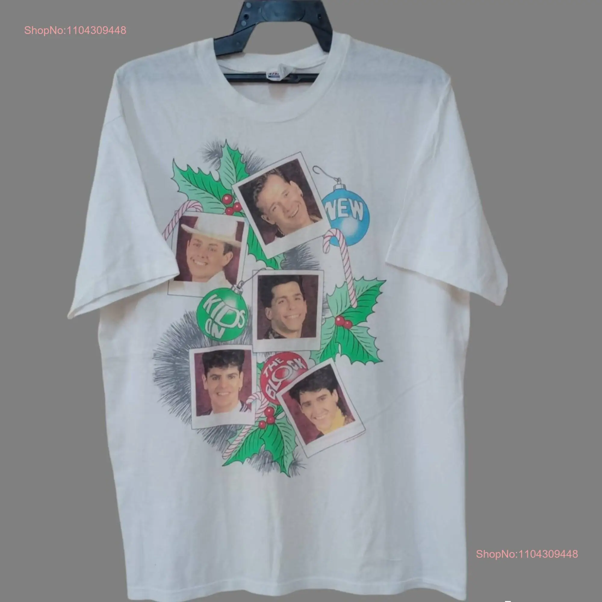 Vintage jaren '90 New Kids On The Block Boy Band White Xlarge T Shirt muziekconcert maat XL lange of korte mouwen