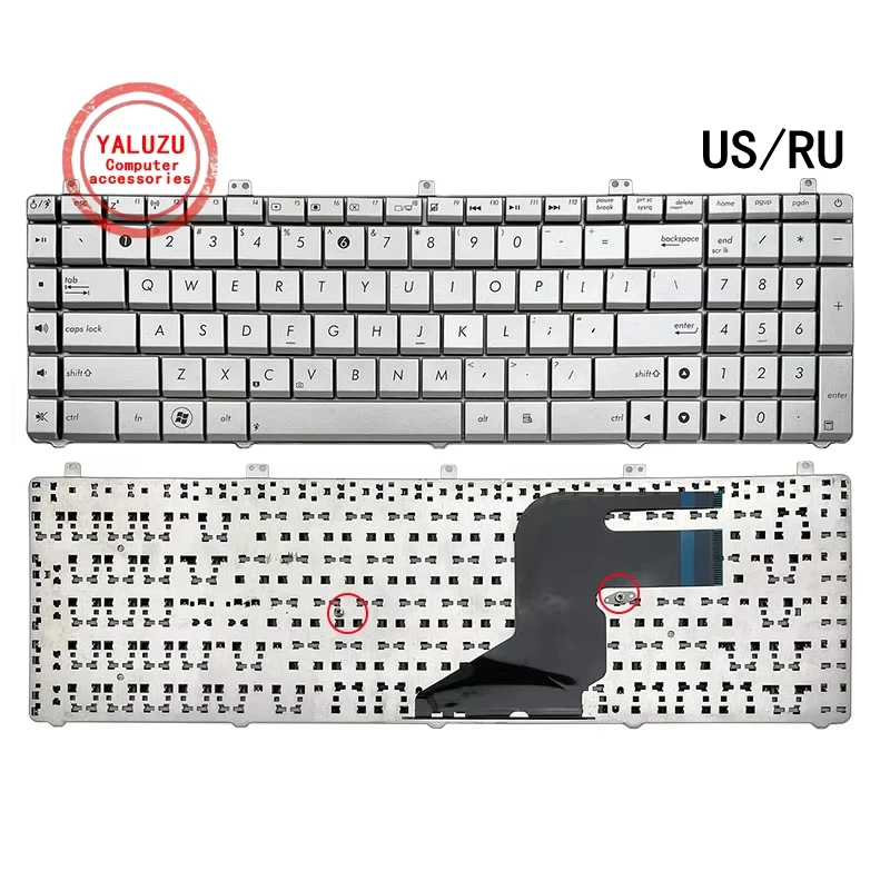 NEW US/RU English/Russian NEW Laptop Keyboard For ASUS N55S N55 N55SL N55SF N55XI263SF