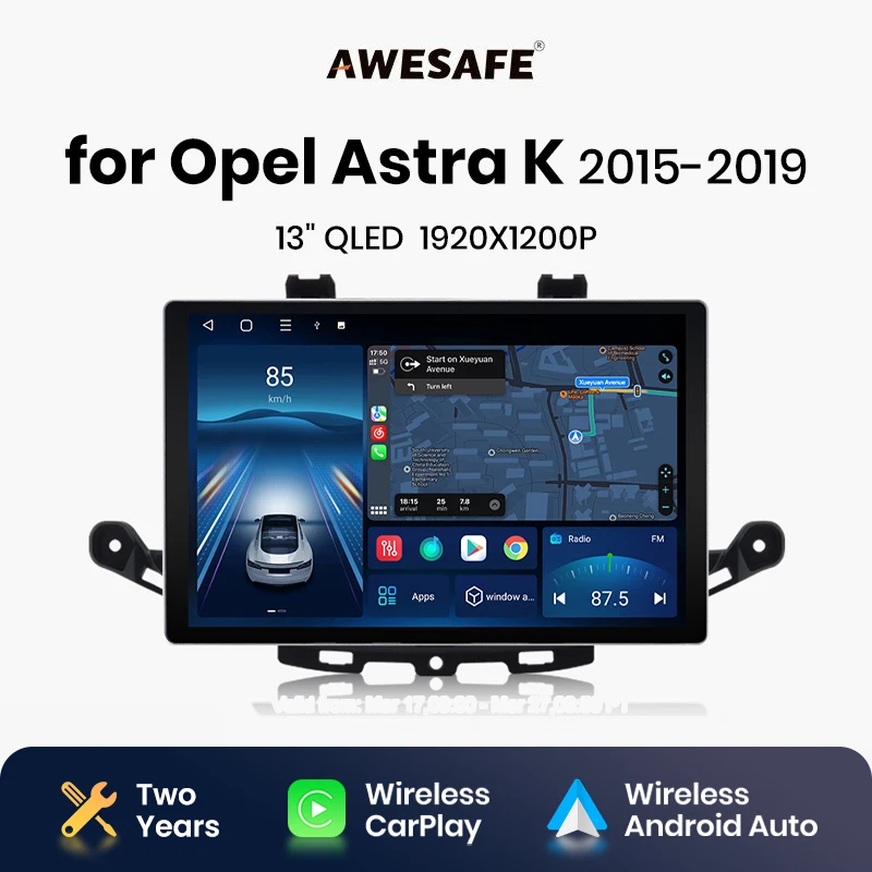 AWESAFE X7 MAX 13.1“ 2K AI Voice Wireless CarPlay Android Auto Car Radio for Opel Astra K 2015 2016- 2019 Multimedia autoradio