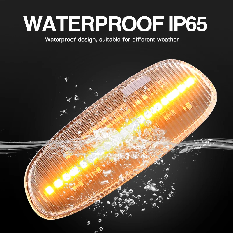 

2pcs Amber LED Front Fender Side Marker Light Dynamic Turn Signal Light Assembly For 1993-2001 Subaru Impreza GC GM GF