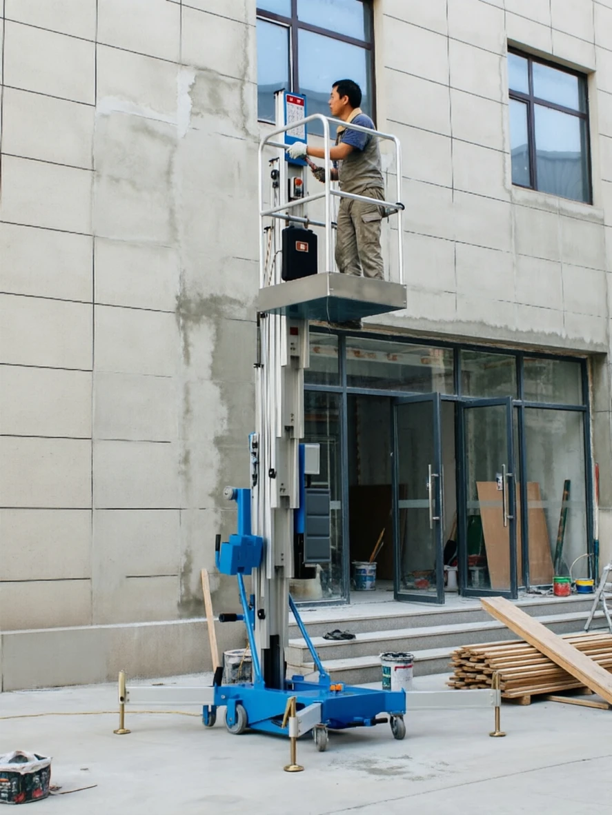 Multi Masts Aluminum Aerial Lift Four Column Super High Working Height Heavy Duty Factory Indoor Maintenance Lifting Machine
