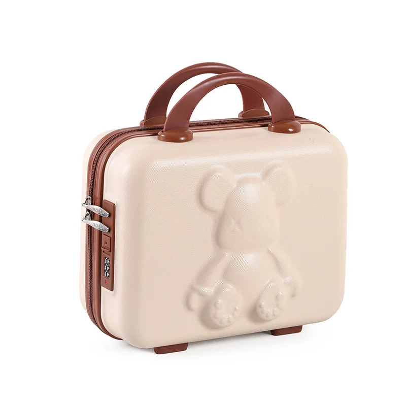 

Hard Shell Travel Suitcase 14 Inch Small Cosmetic Case with Password Locked Multi-purpose Makeup Box Toiletry Storage Case