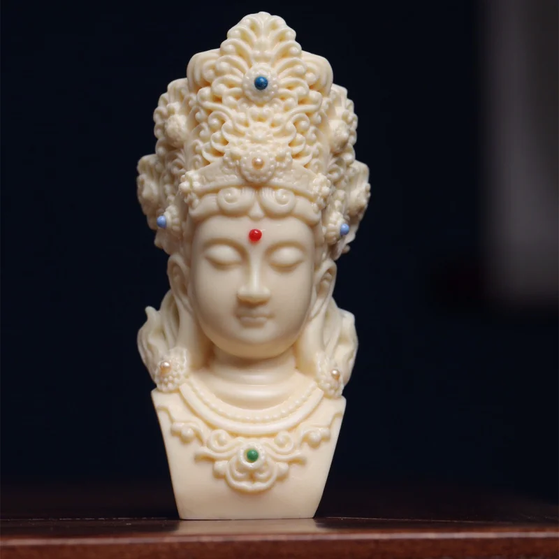 

New Ivory Nut Carved Guanyin Bodhisattva Buddha Head Decoration Home Decoration Decoration Crafts Factory Wholesale
