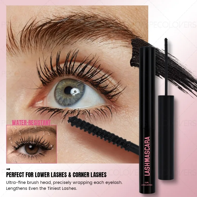 Mascara a tubo nero impermeabile e resistente al sudore, ciglia spesse, cosmetici naturali e duraturi per gli occhi