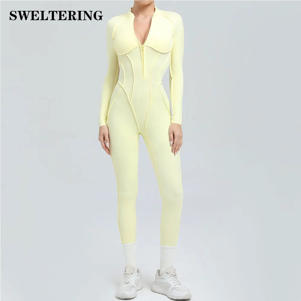

Sports Jumpsuit Yoga Suit Women Training Gym Set Sportswear Fitness Long Sleeved Women Push Up Female Workout Clothes Bodysuits