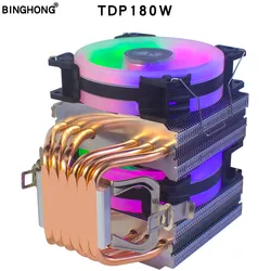 Pure copper 6 heat pipe CPU radiator 90MM 4PIN PWM silent fan for INTEL I3 I5 I7 I9 AMD3 AM4 2011 X79 X99 motherboard CPU fan