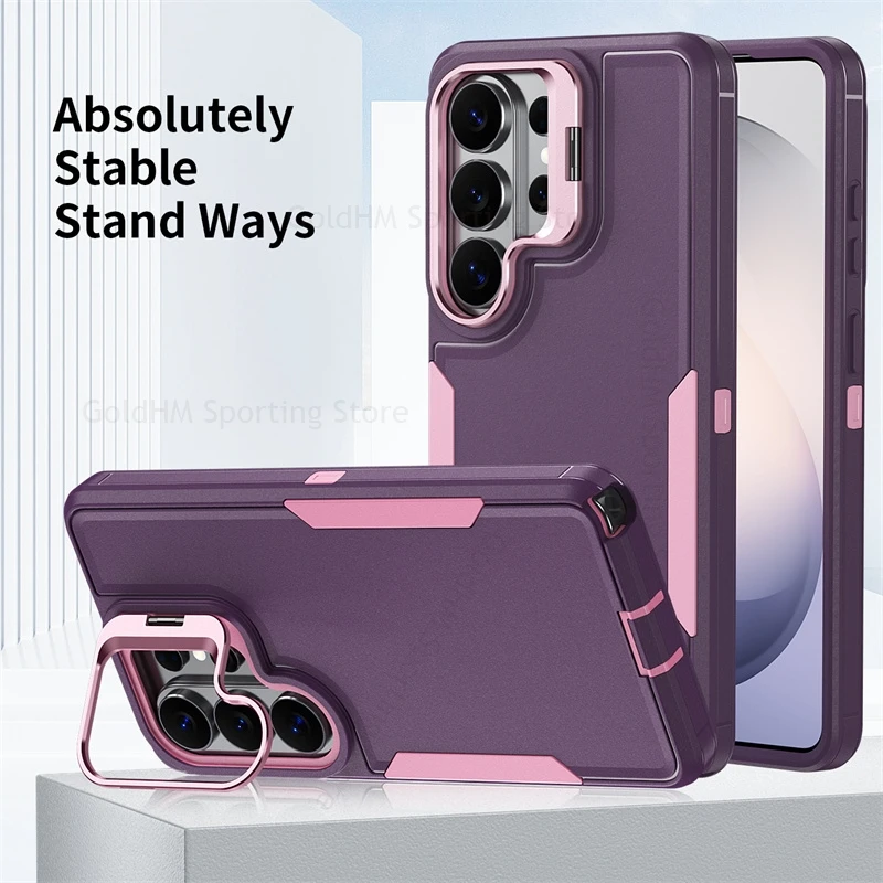 

Military Hybrid Shockproof Armor Case For Samsung Galaxy S26 Ultra S25FE S24 Plus Heavy Duty Protector Flip Lens Kickstand Cover