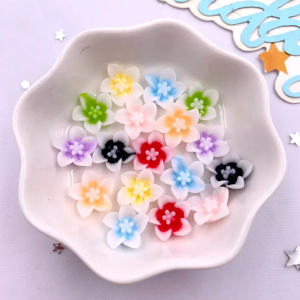 50pcs Resin 13mm Colorful 3D Morning Glory Flower Figurine Flatback Stone Scrapbook Wedding DIY Decor Crafts Jewelry Accessories