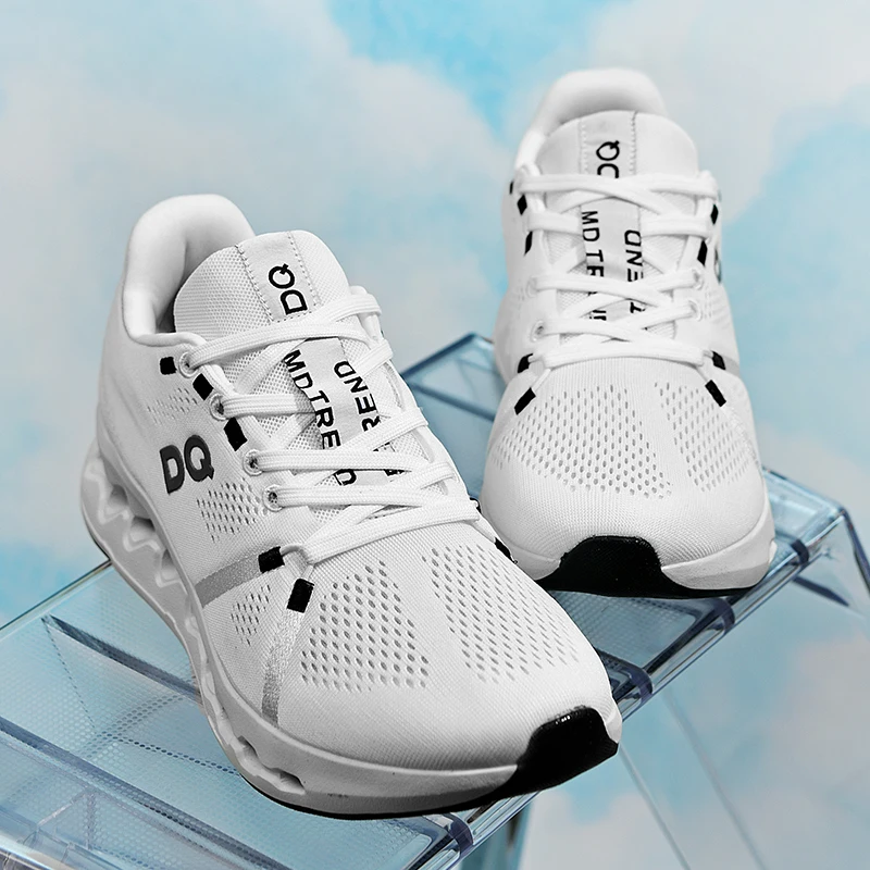 Fashion Cushioning Running Shoes for Men Outdoor Lighweight Walking Anti-skid Mesh Sneakers Tennis White Classic Style Trainers