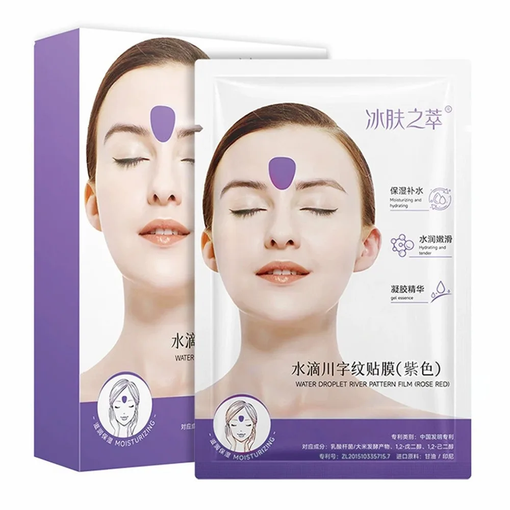 قطرات الماء المضادة للتجاعيد خطوط الجبين التصحيح ترطيب متعدد الألوان ثبات الجبين التجاعيد فيلم مغذي العناية بالبشرة