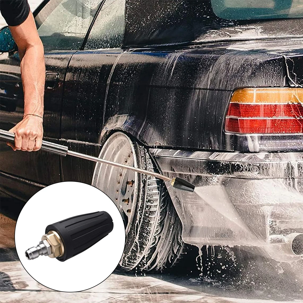 

1Pcs High-Pressure Water Gun Rotating Nozzle with Ceramic Core, 360° Turbo Rotary Lotus Cleaning Spray Tip
