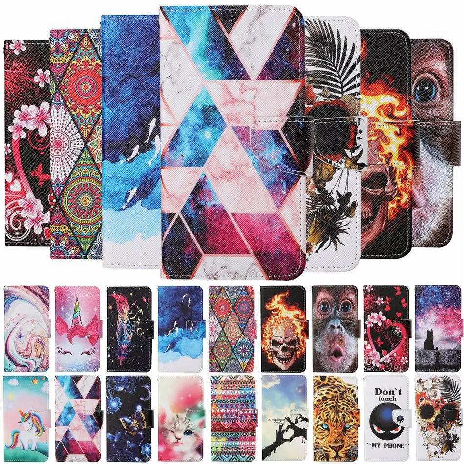 

Lovely Painted Wallet Rhombus Case For Capa Redmi 5 Plus 5A 6 Pro 7A 8 8A 9 9A 9C 9T 10 Mi Poco X3 Nfc Cat Flip Stand Cover D20F