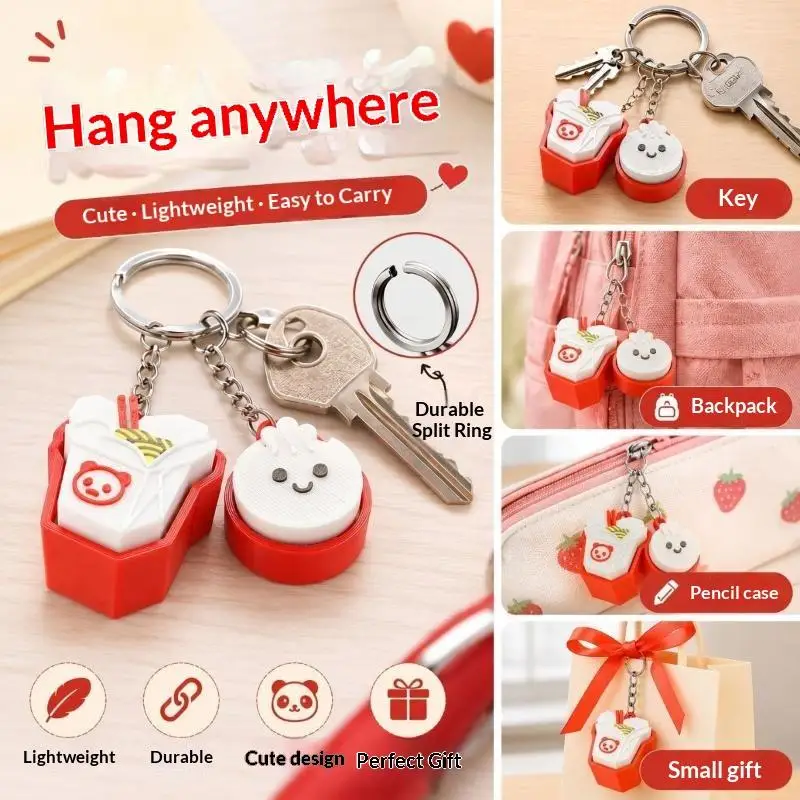 Panda Head Fidget Keychain 3D Printed PLA Press Click Stress Relief Bag Pendant Suitable for Party Favor Giveaway