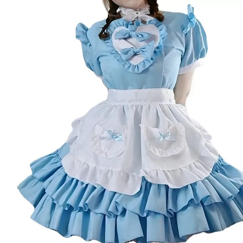 Halloween geselecteerde sissy blauwe lolita meid jurk cosplay aangepast